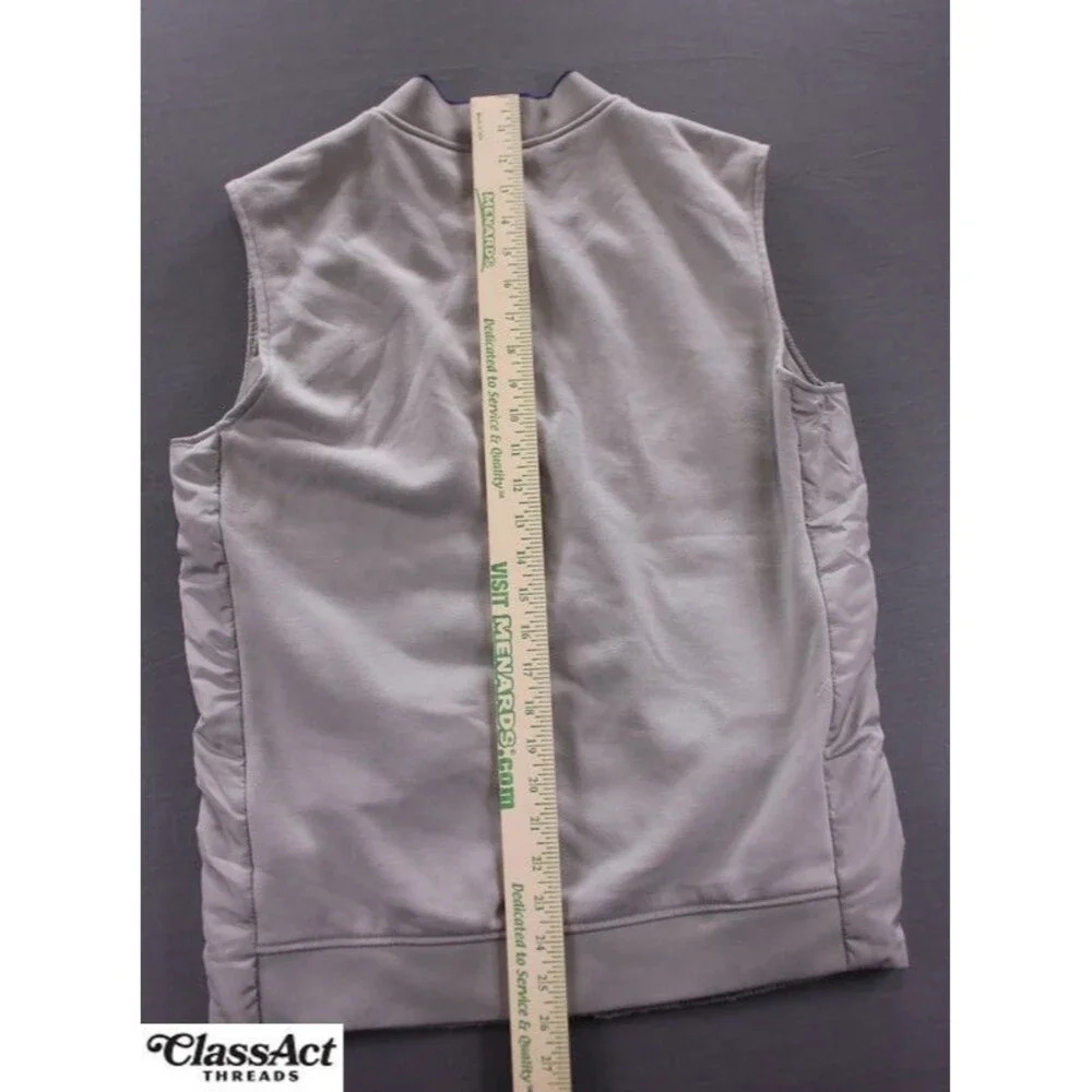 Zara Man Puffer Vest Gray Lightweight Sleeveless Polyester Sz L - Picture 5 of 10